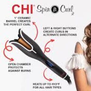 CHI Spin & Curl Ceramic Rotating Curler - 1"